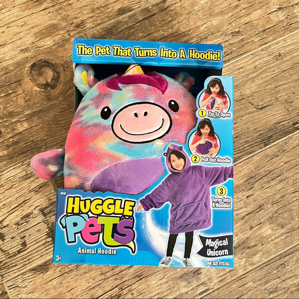 Huggle Pets Rainbow Unicorn Animal Hoodie Sweatshirt and Plush Toy